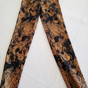 Stunning Gold and Black  Peck & Peck pants leggings 4 tall
